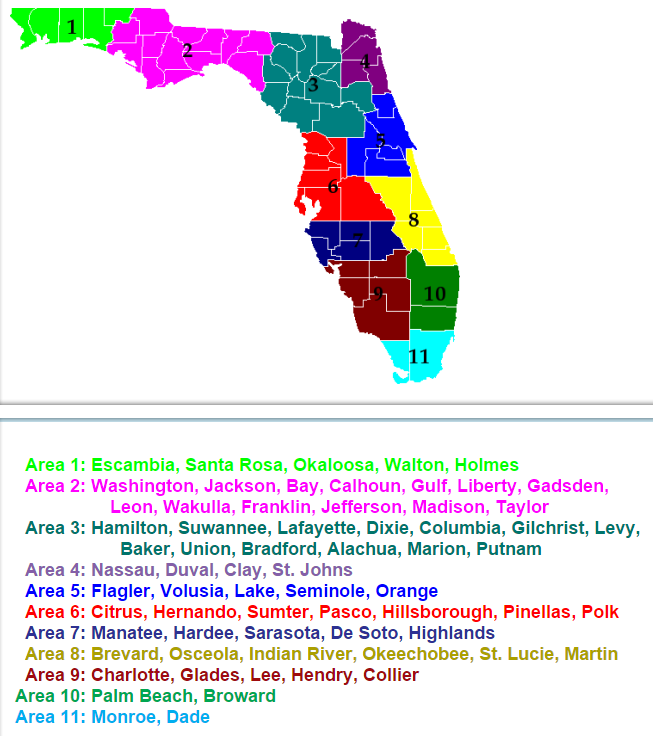 Florida Association of Science Teachers District Map